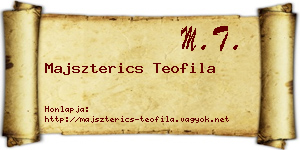 Majszterics Teofila névjegykártya